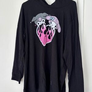 Kuromi Heart Hooded Long-Sleeve Tee